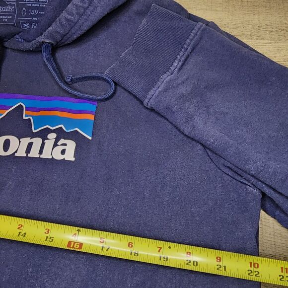 Patagonia Hoodie Sweatshirt Mens Large Blue P6 Logo Uprisal Pullover Gorpcore - Picture 7 of 9
